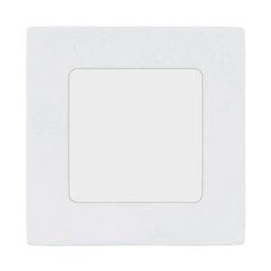 EUROLUX Fueva 1 Square Recessed Luminaire Downlight, 7W, 3000k, White