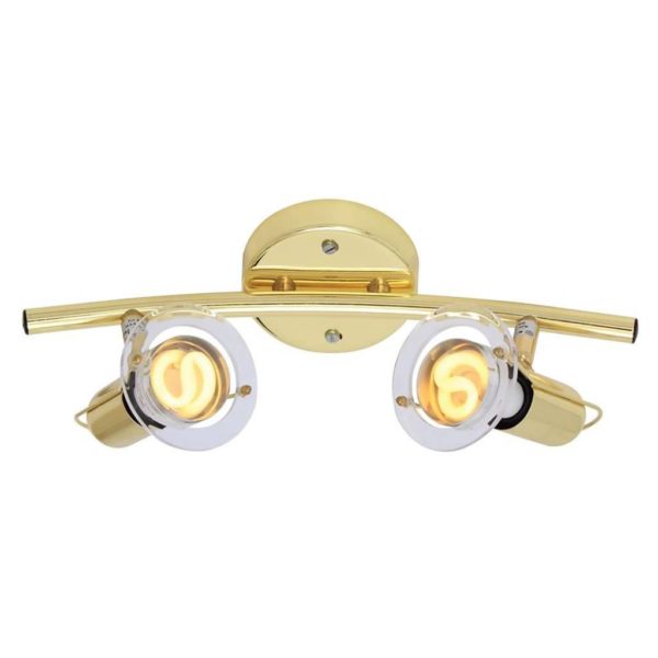 EUROLUX S22PB Mini Disc Spot Light Bow, 2 x E14, 40W, Polished Brass